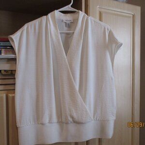 Calvin Klein women's sleeveless blouse off-white